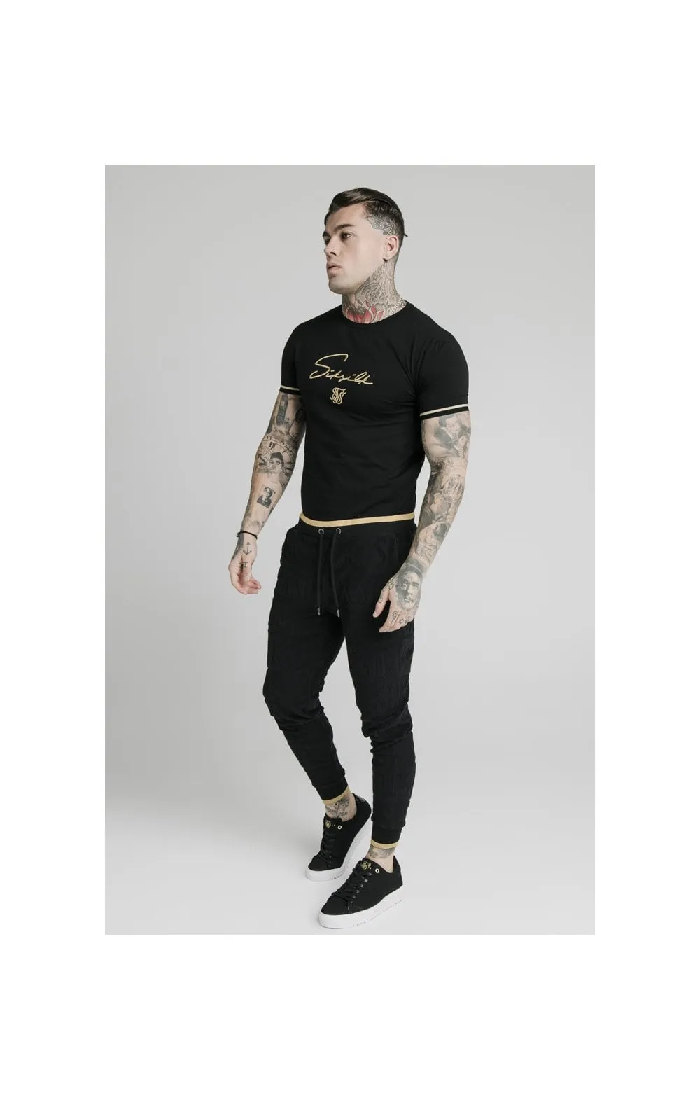 SikSilk Signature Tee - Black & Gold sold by Siksilk product image thumbnail 3