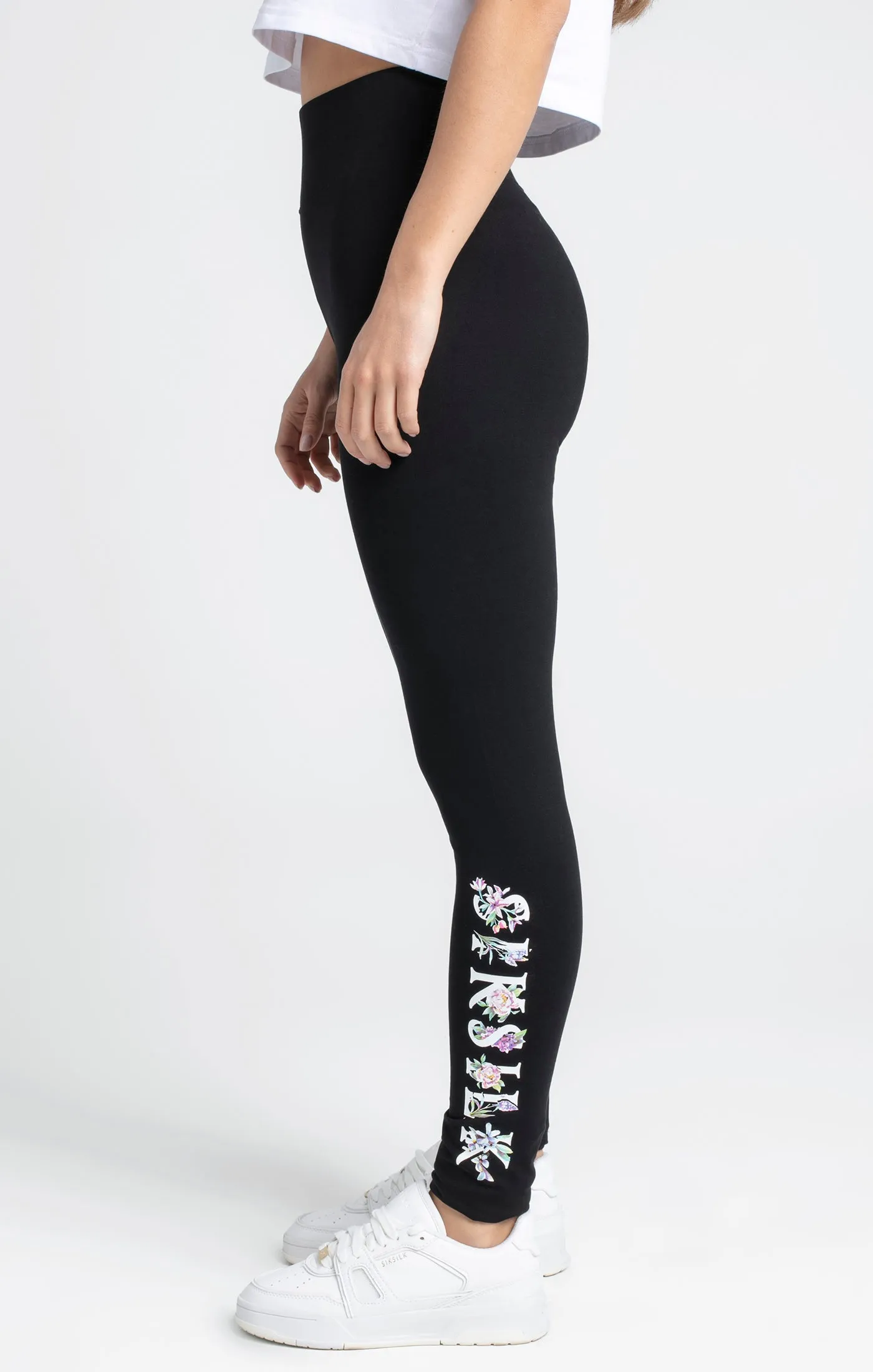 Black Floral Legging sold by Siksilk product image thumbnail 3
