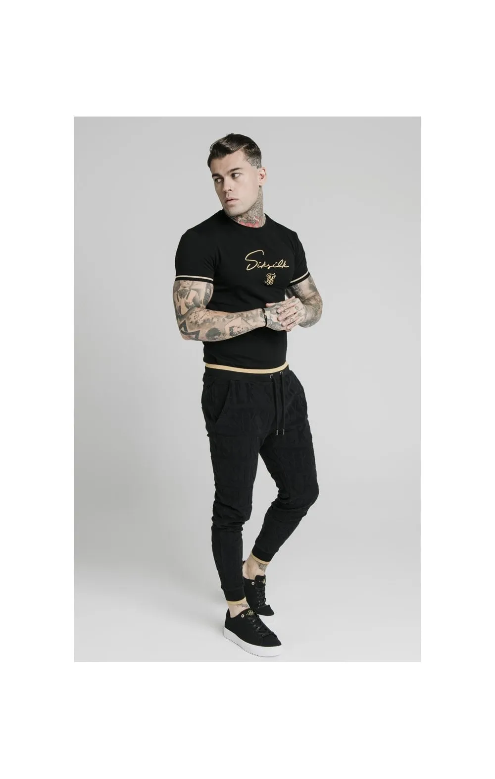 SikSilk Signature Tee - Black & Gold sold by Siksilk product image thumbnail 4