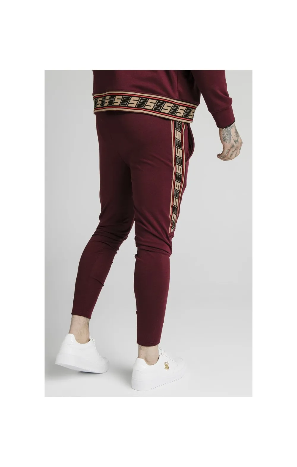 SikSilk Retro Jacquard Athlete Pants - Burgundy sold by Siksilk product image thumbnail 4