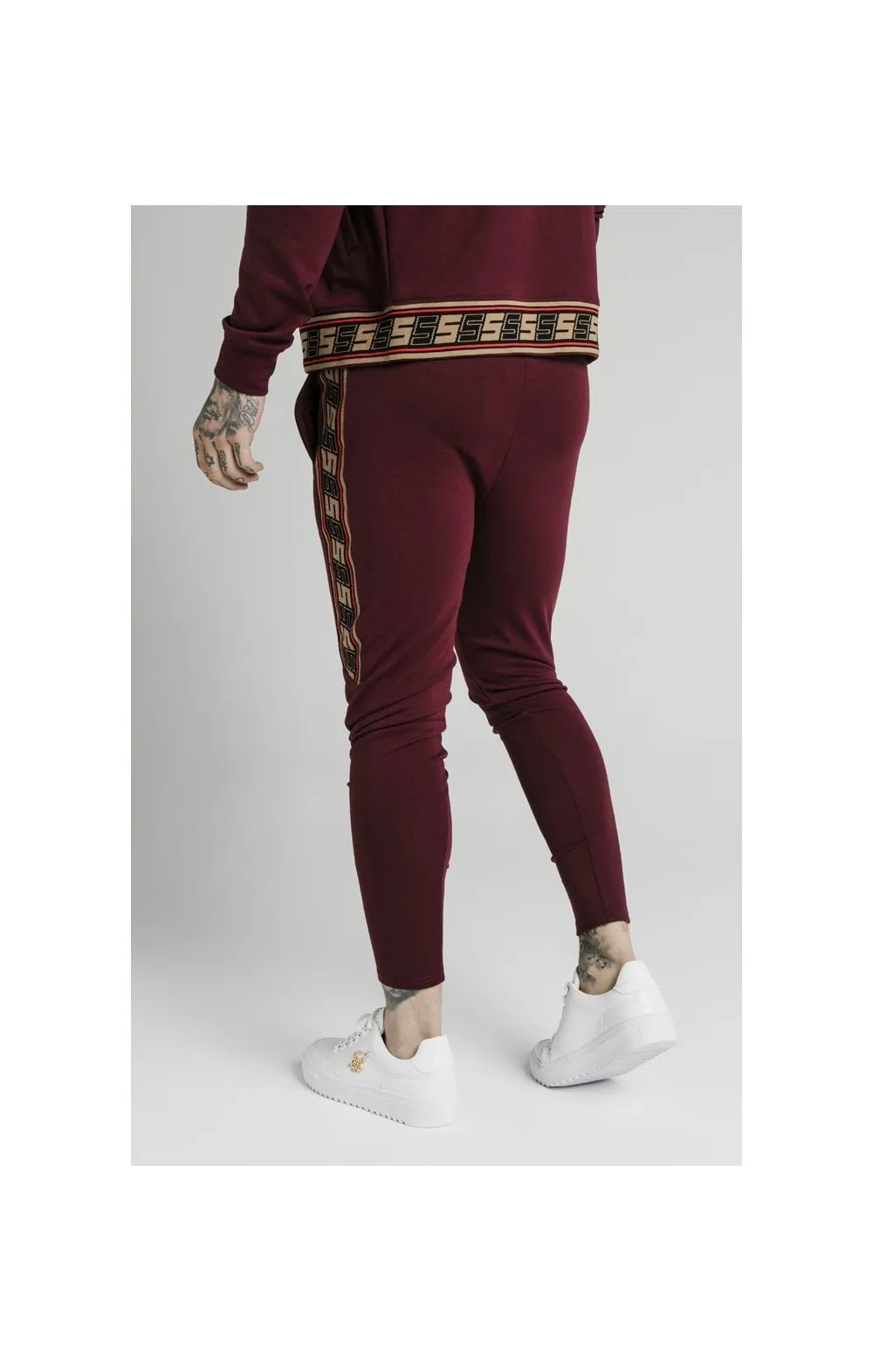 SikSilk Retro Jacquard Athlete Pants - Burgundy sold by Siksilk product image thumbnail 5