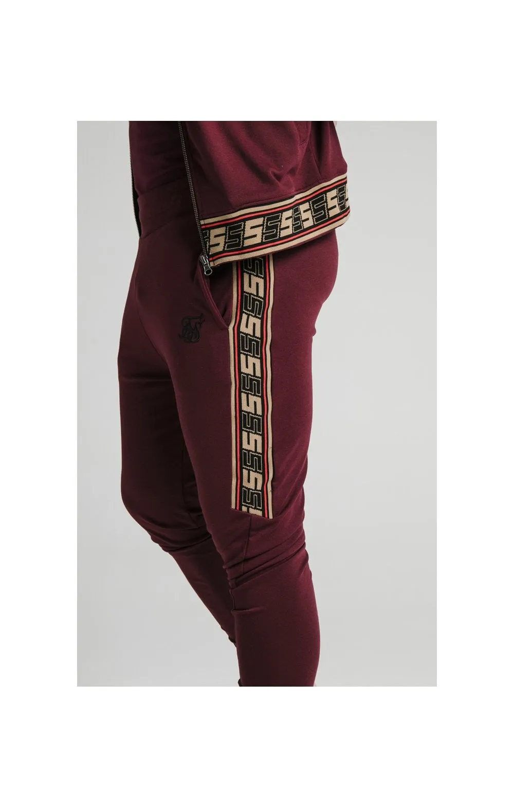 SikSilk Retro Jacquard Athlete Pants - Burgundy sold by Siksilk product image thumbnail 2