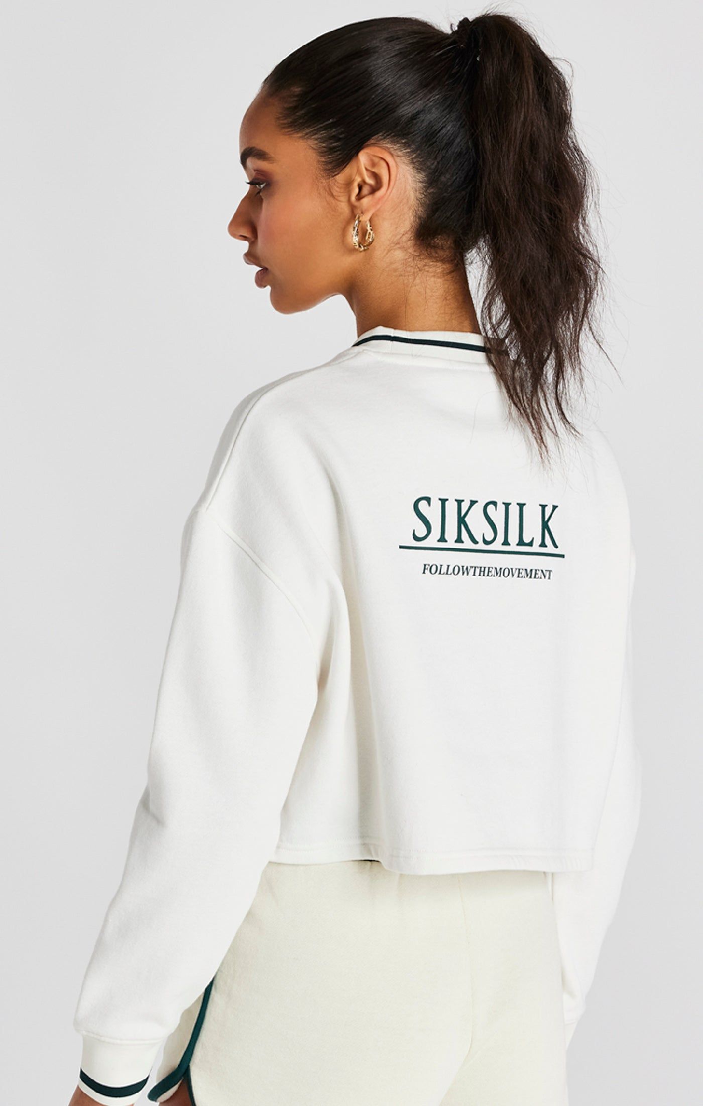 Ecru Crop Sweatshirt sold by Siksilk product image thumbnail 7