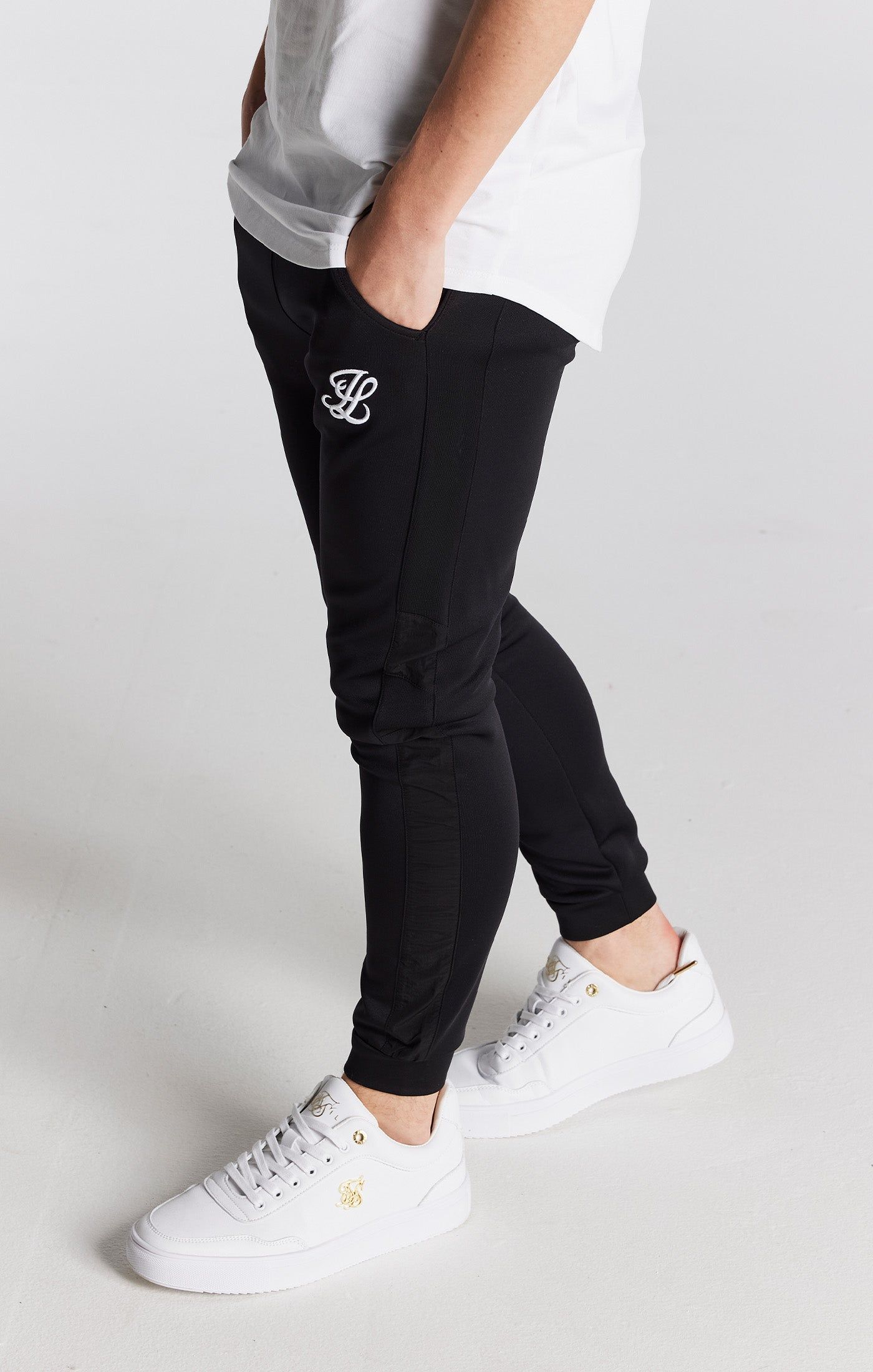Boys Illusive Black Panelled Jogger sold by Siksilk product image thumbnail 4