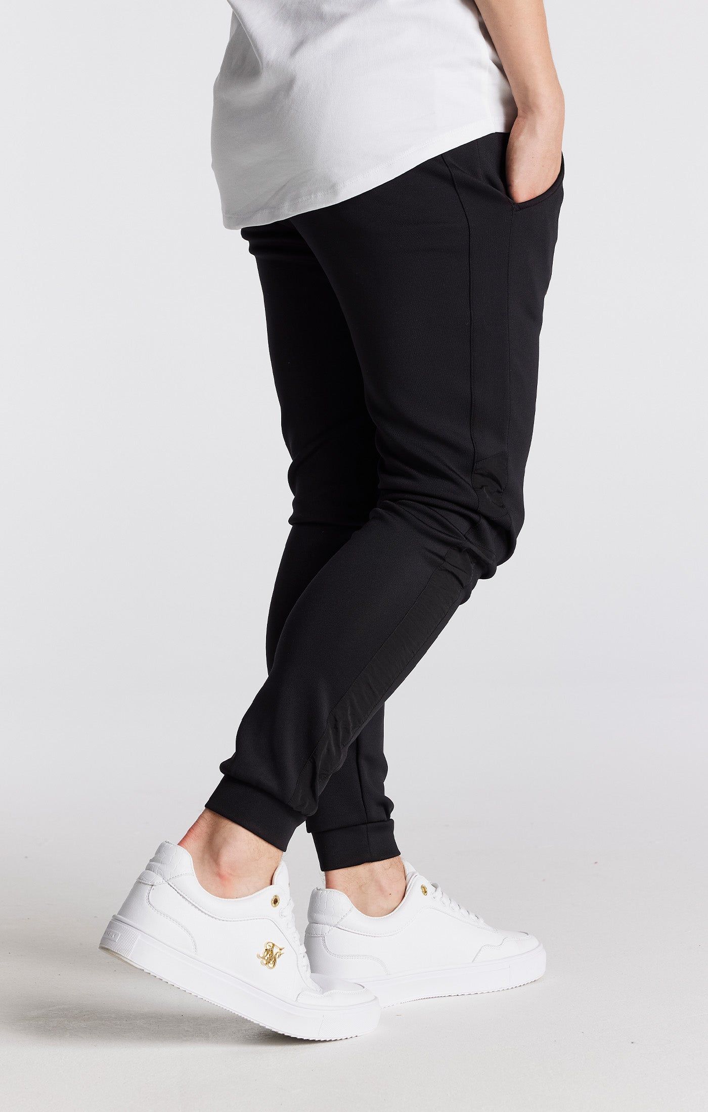 Boys Illusive Black Panelled Jogger sold by Siksilk product image thumbnail 5