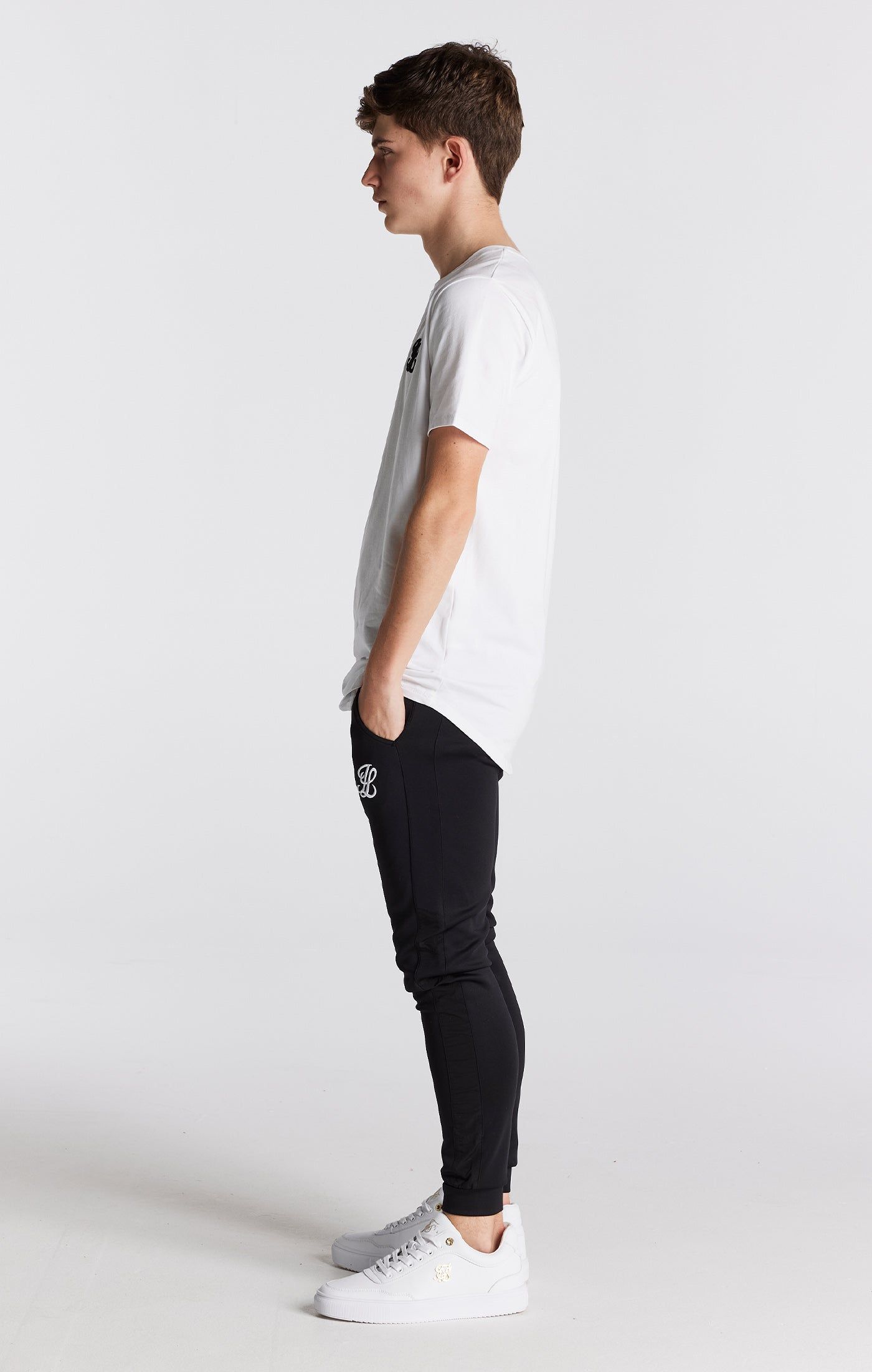 Boys Illusive Black Panelled Jogger sold by Siksilk product image thumbnail 2