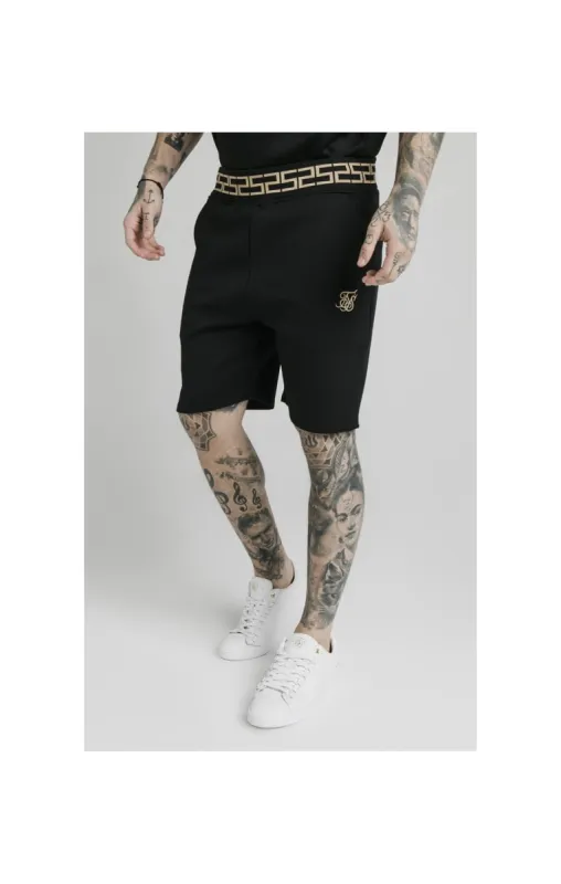 SikSilk Chain Rib Relaxed Shorts - Black sold by Siksilk