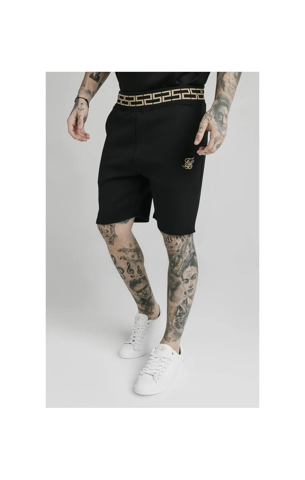 SikSilk Chain Rib Relaxed Shorts - Black sold by Siksilk