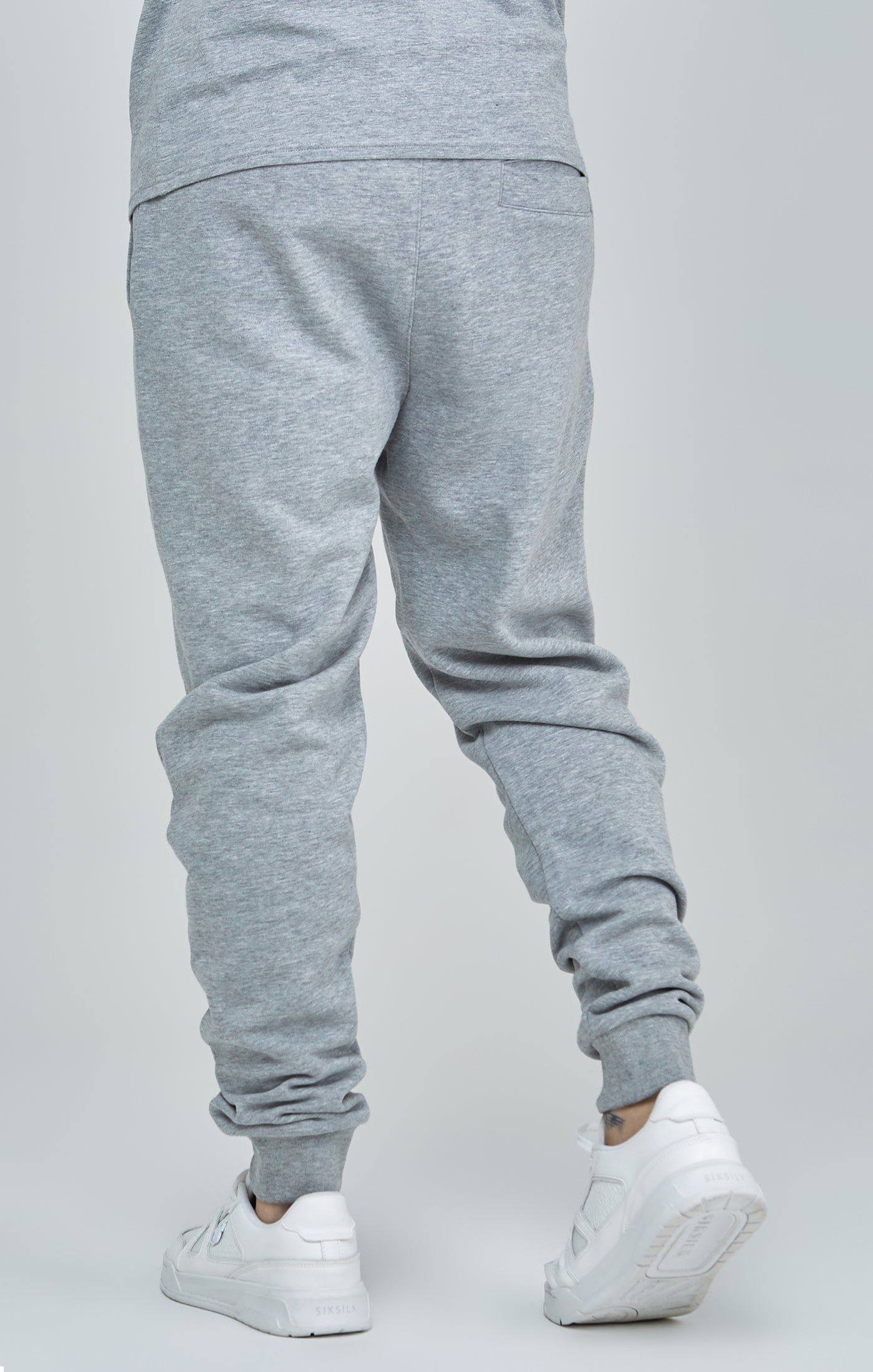 Grey Marl Essential Cuffed Joggers sold by Siksilk product image thumbnail 4