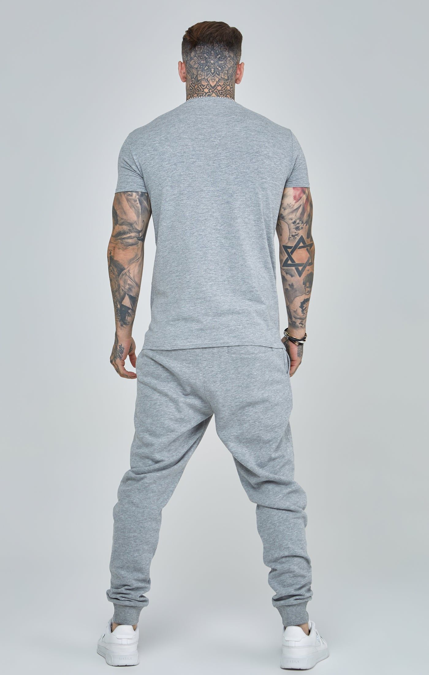 Grey Marl Essential Cuffed Joggers sold by Siksilk product image thumbnail 5