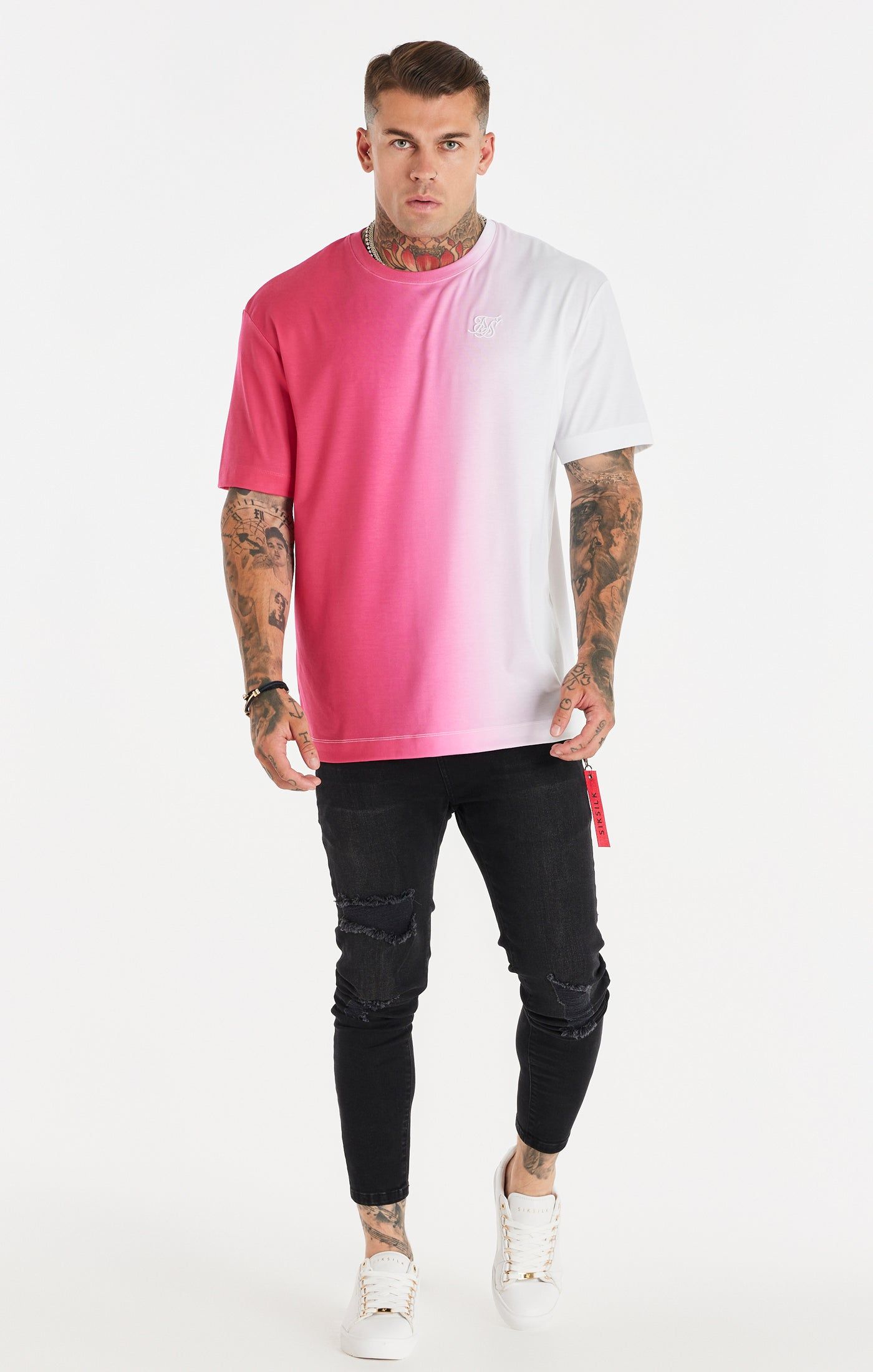 Pink Fade Oversized T-Shirt sold by Siksilk product image thumbnail 3