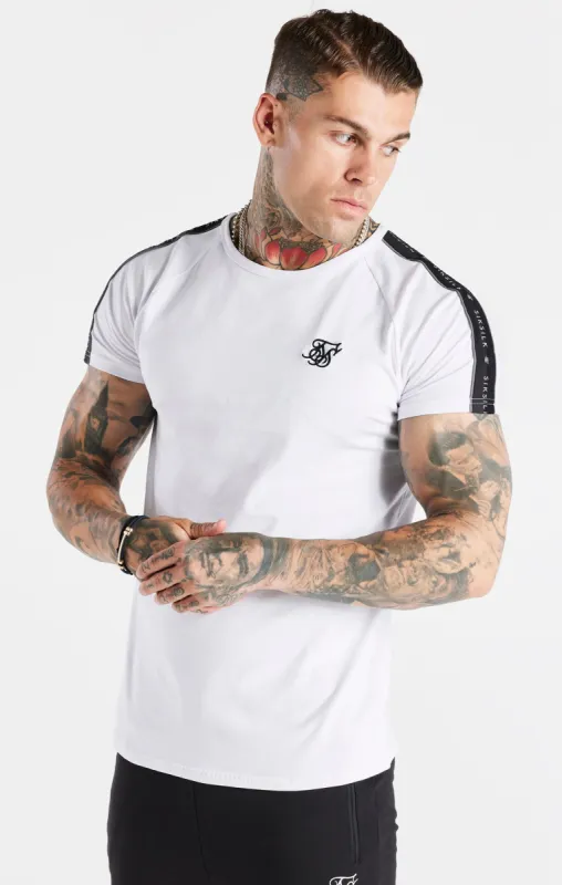 White Tape Muscle Fit T-Shirt sold by Siksilk