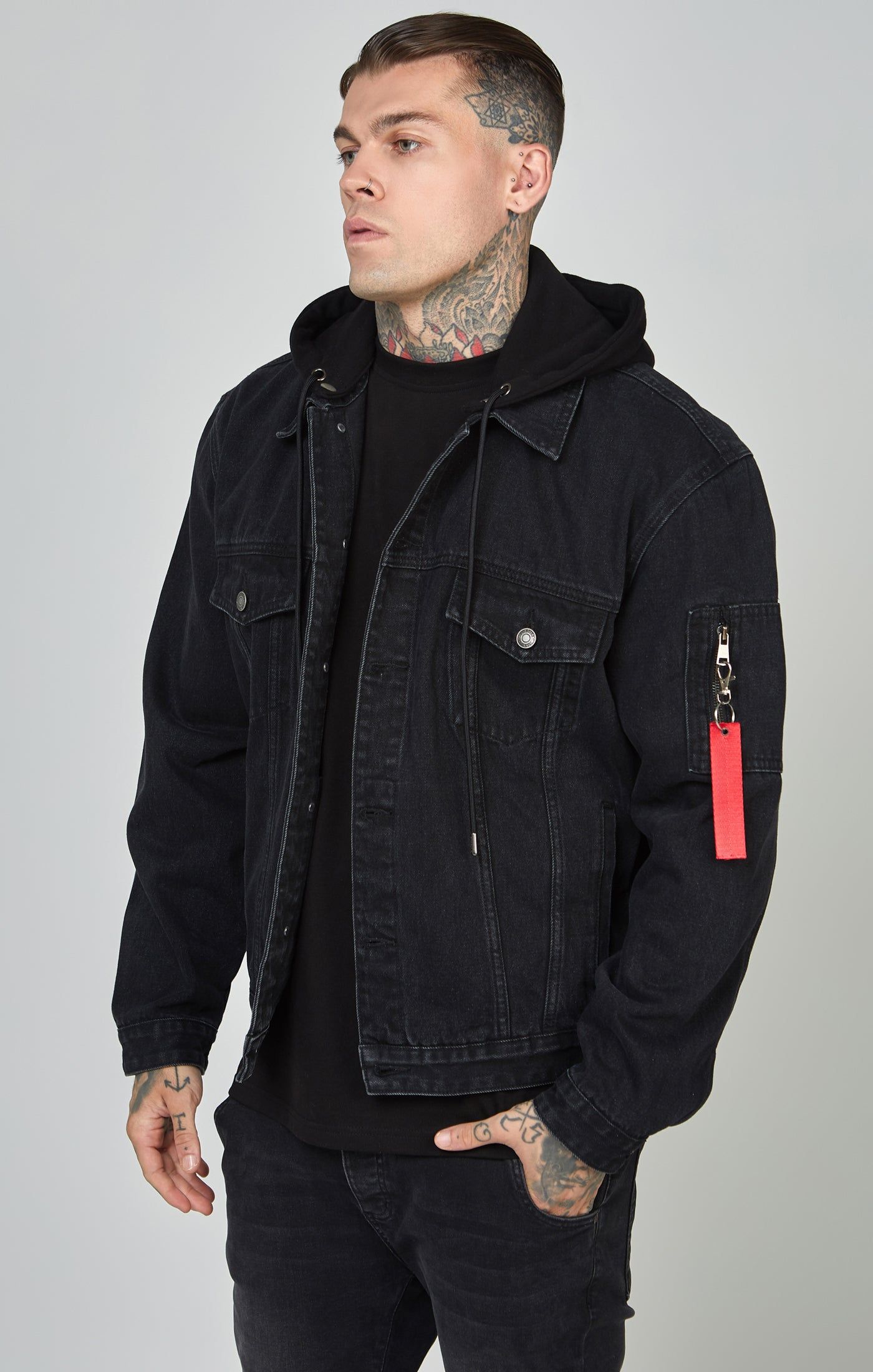 Denim Flight Jacket sold by Siksilk product image thumbnail 4