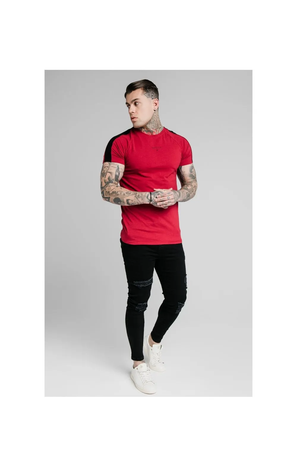 SikSilk Imperial Raglan Gym Tee - Dark Red sold by Siksilk product image thumbnail 4
