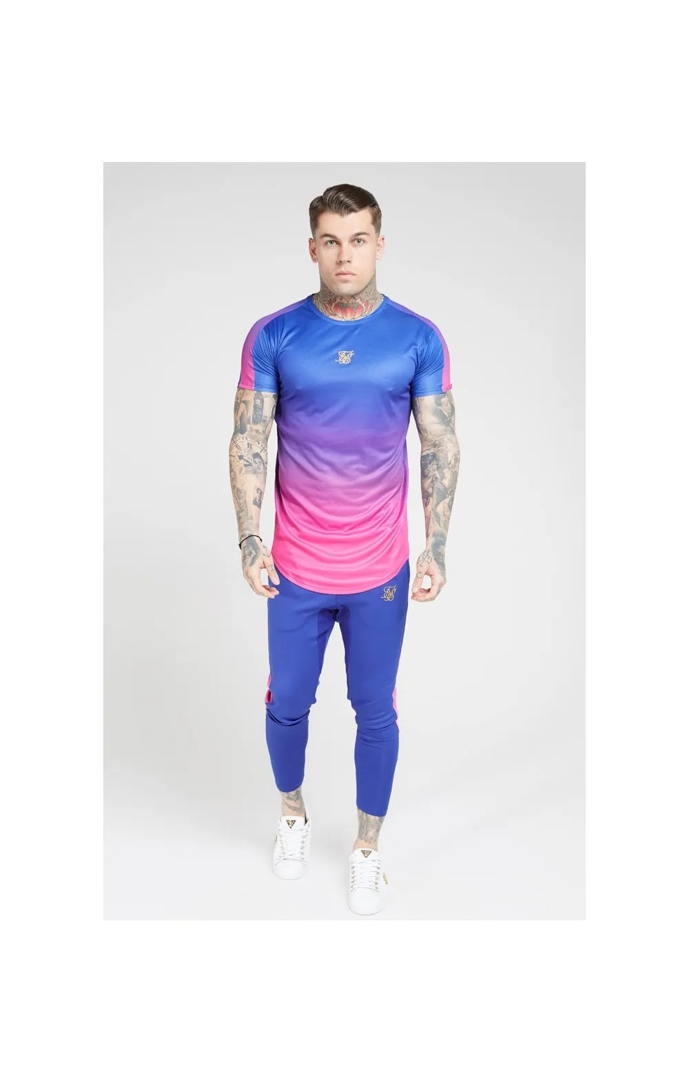 SikSilk S/S Marl Fade Panel Tech Tee – Neon Blue sold by Siksilk product image thumbnail 3