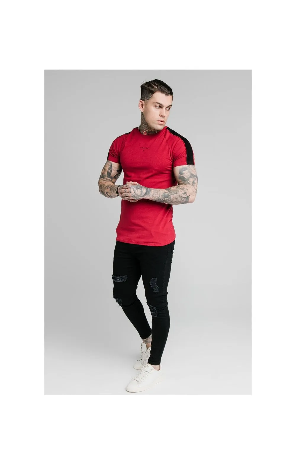SikSilk Imperial Raglan Gym Tee - Dark Red sold by Siksilk product image thumbnail 5