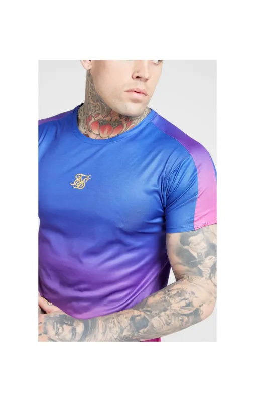 SikSilk S/S Marl Fade Panel Tech Tee – Neon Blue sold by Siksilk