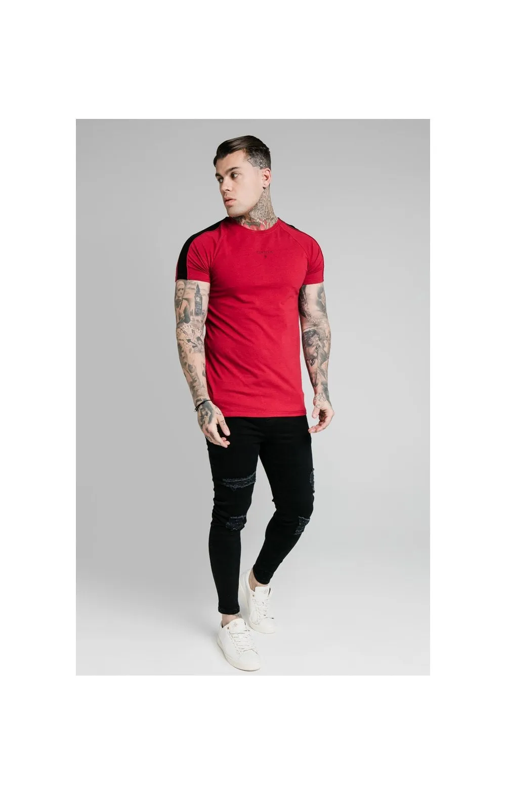 SikSilk Imperial Raglan Gym Tee - Dark Red sold by Siksilk product image thumbnail 3