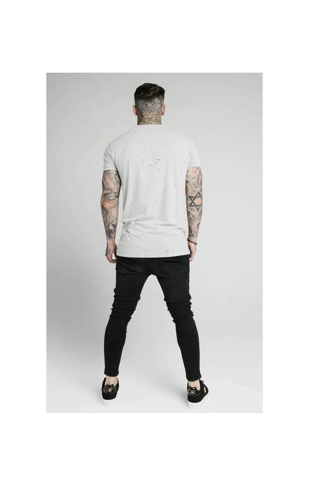 SikSilk S/S Distressed Box Tee - Grey Marl sold by Siksilk product image thumbnail 5
