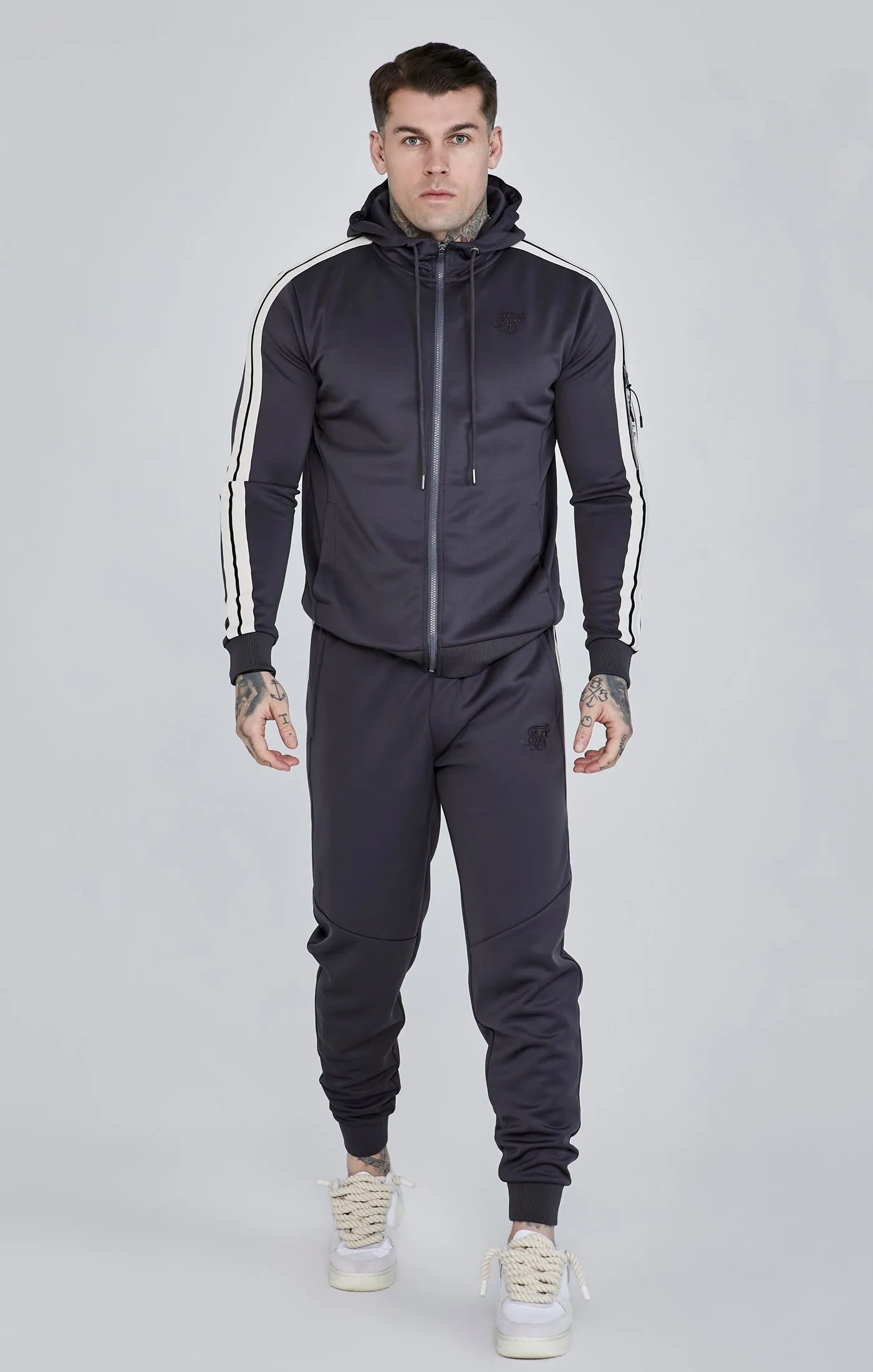 Grey Full Zip Hoodie sold by Siksilk product image thumbnail 2