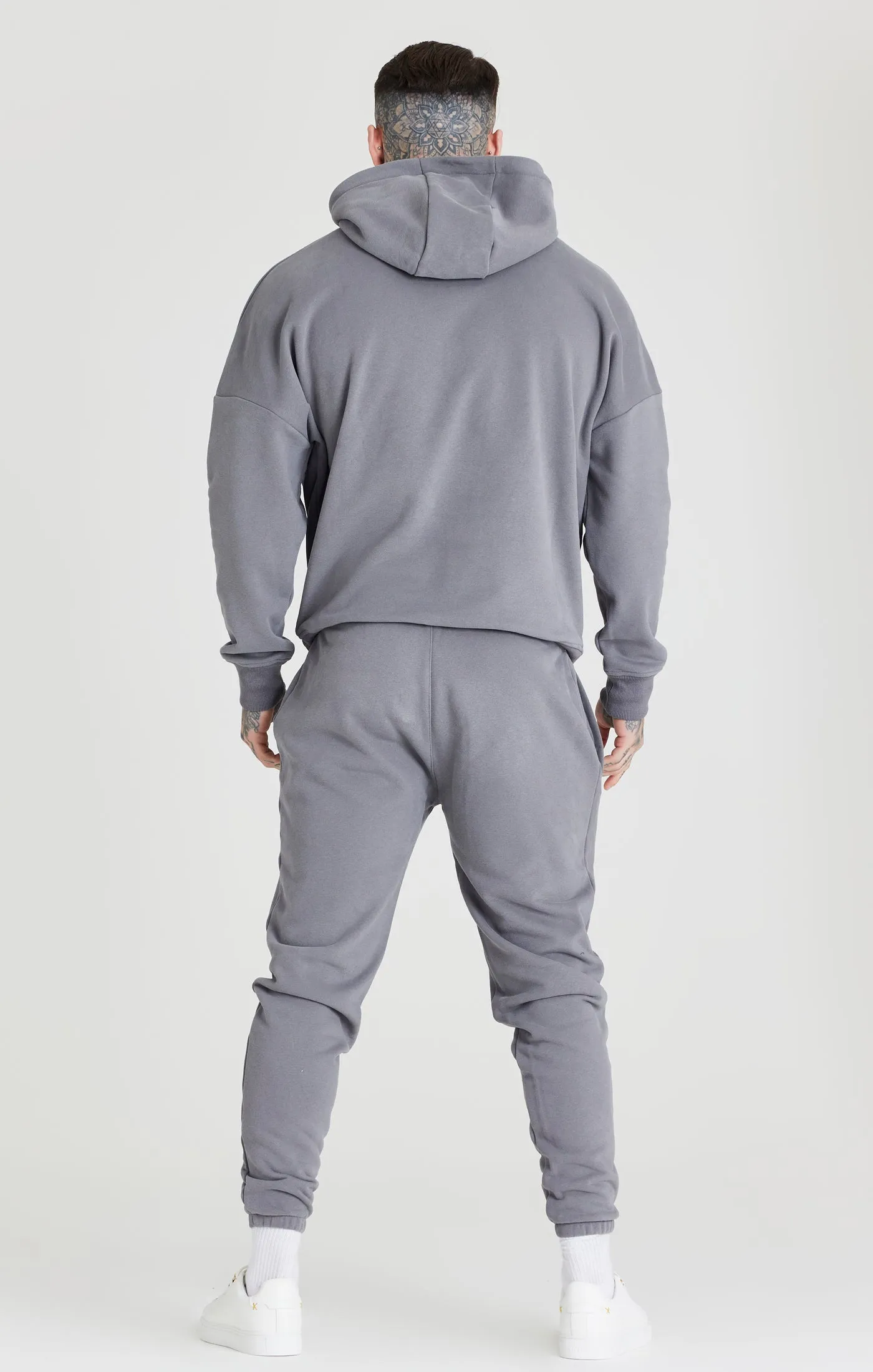 Grey Relaxed Fit Overhead Hoodie sold by Siksilk product image thumbnail 4