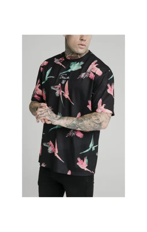 SikSilk S/S Essential Tee - Black,Teal & Pink sold by Siksilk