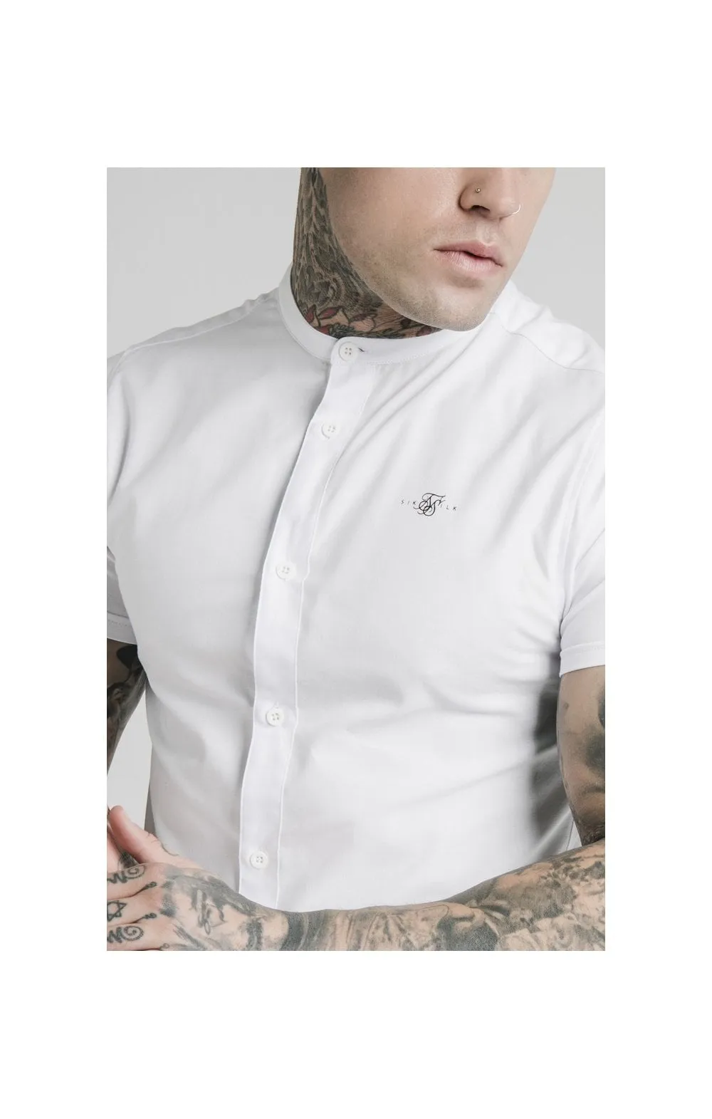 White Short Sleeve Standard Collar Shirt sold by Siksilk product image thumbnail 2