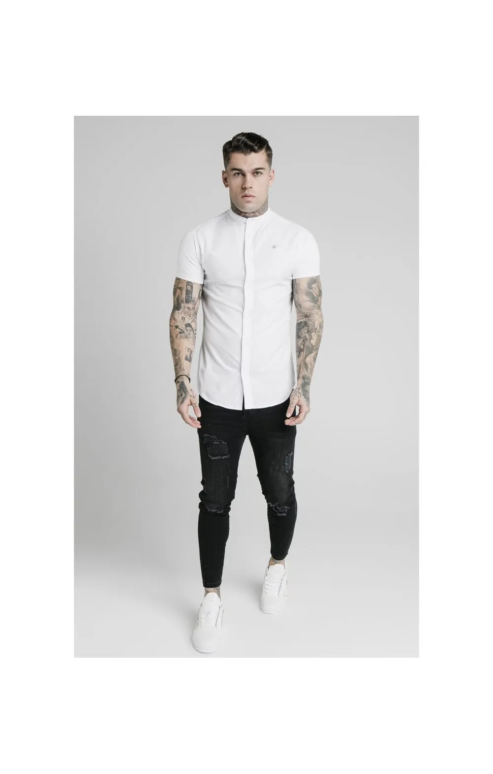 White Short Sleeve Standard Collar Shirt sold by Siksilk product image thumbnail 3