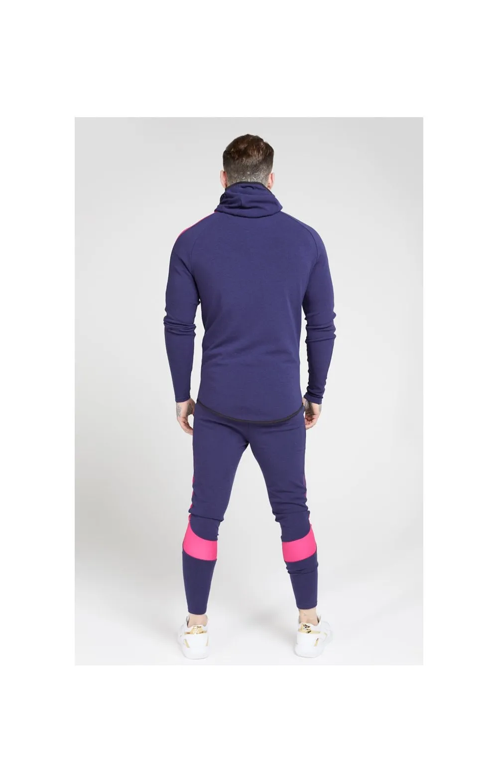 SikSilk Fade Panel Zip Through Hoodie – Navy & Neon Fade sold by Siksilk product image thumbnail 5