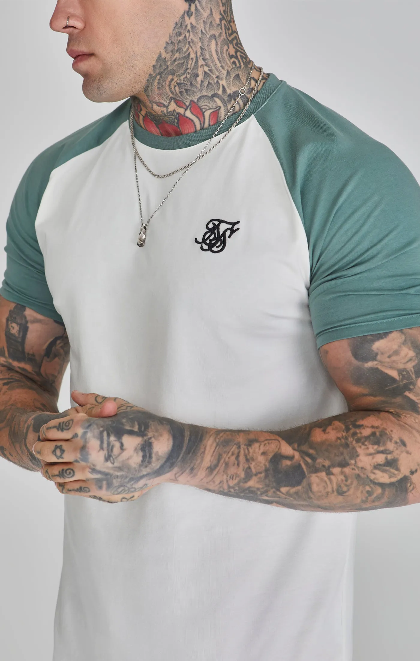 Ecru Green Raglan T-Shirt sold by Siksilk product image thumbnail 3