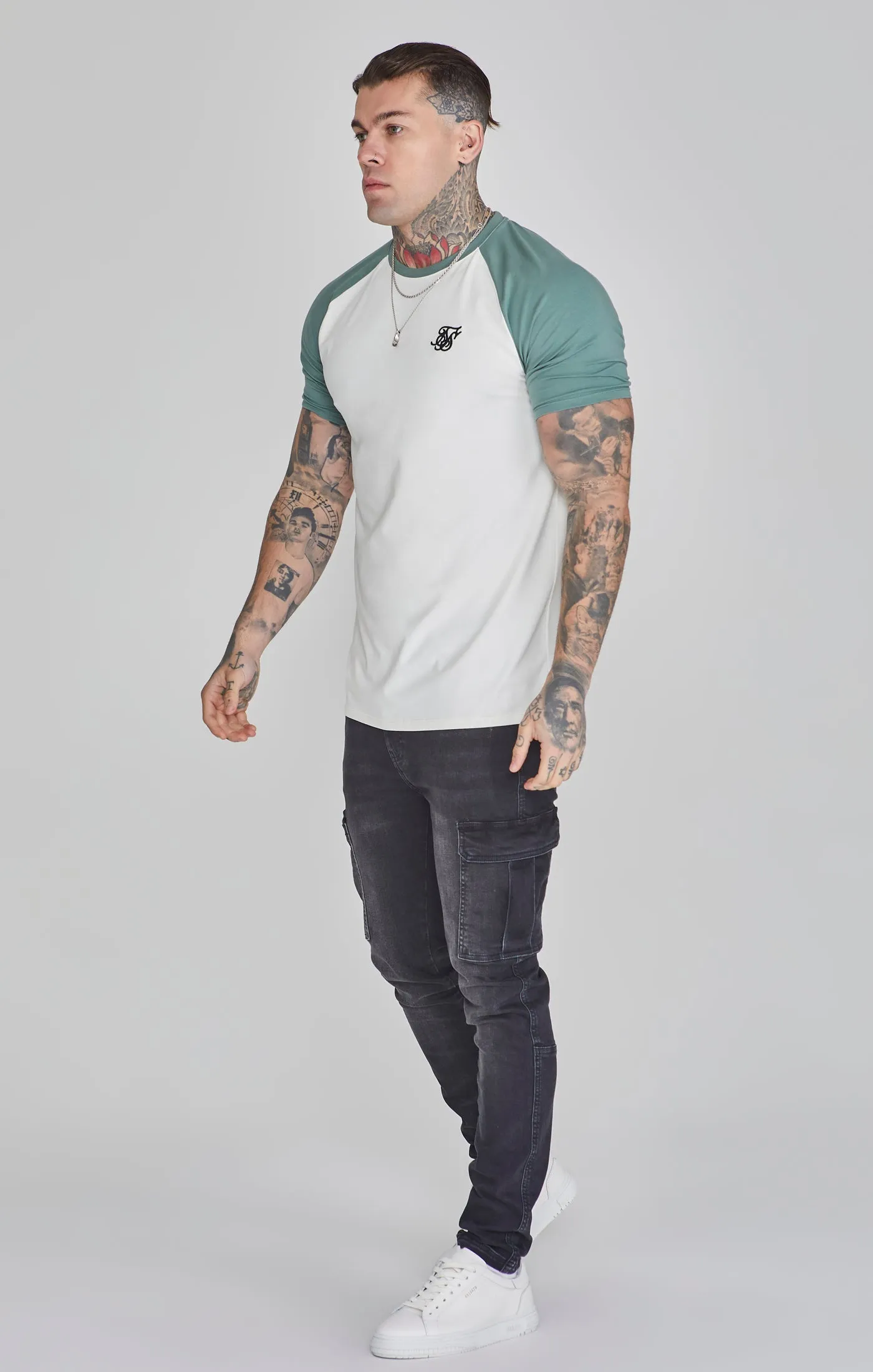 Ecru Green Raglan T-Shirt sold by Siksilk product image thumbnail 4