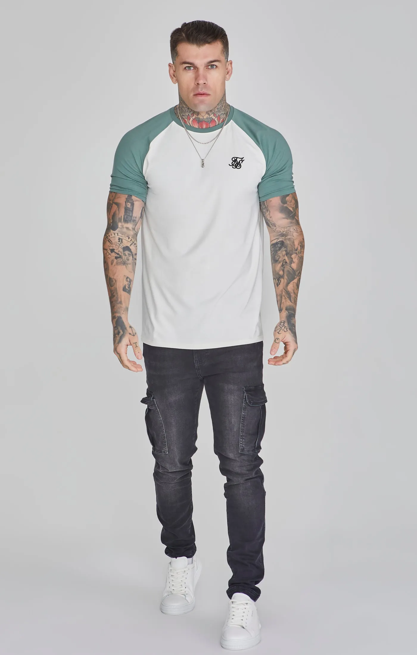 Ecru Green Raglan T-Shirt sold by Siksilk product image thumbnail 2