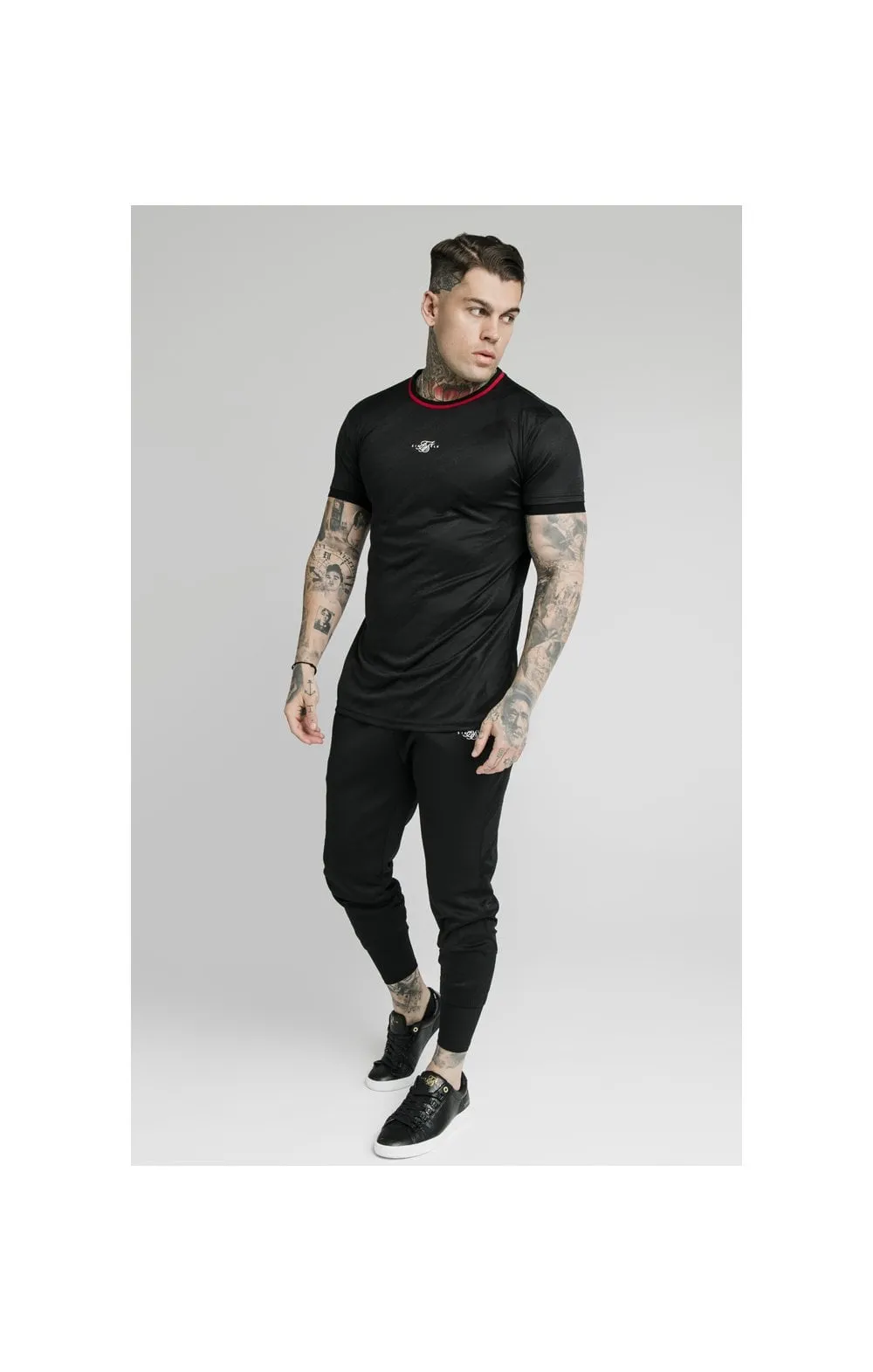 SikSilk Tranquil Jacquard Tee - Black sold by Siksilk product image thumbnail 5