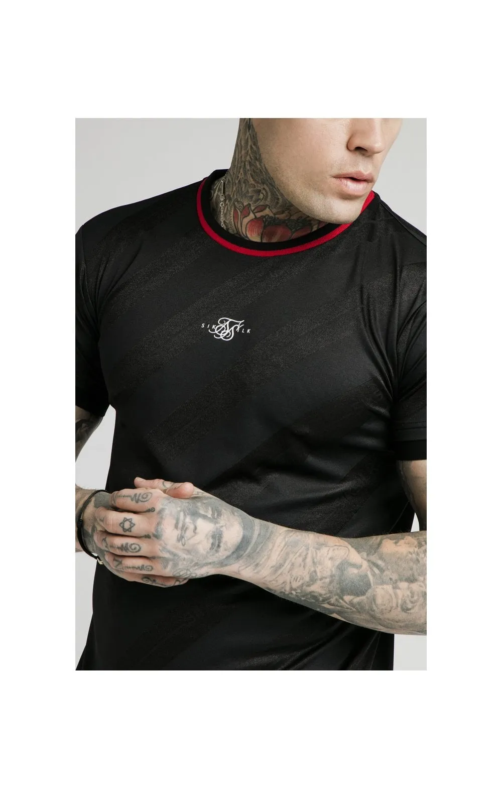SikSilk Tranquil Jacquard Tee - Black sold by Siksilk product image thumbnail 2