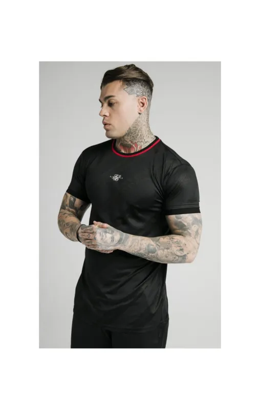 SikSilk Tranquil Jacquard Tee - Black sold by Siksilk