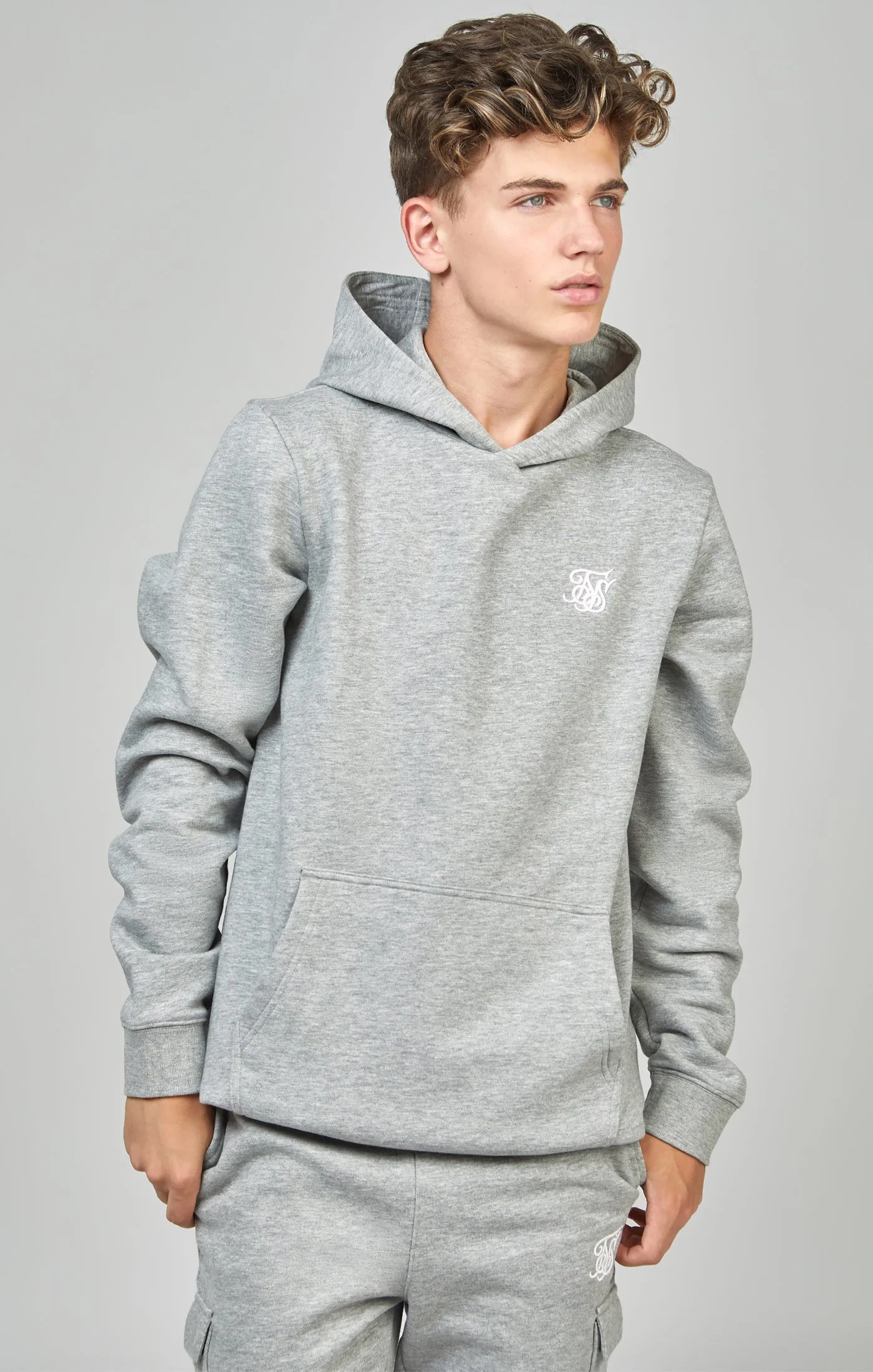 Boys Grey Essentials Hoodie sold by Siksilk product image thumbnail 4