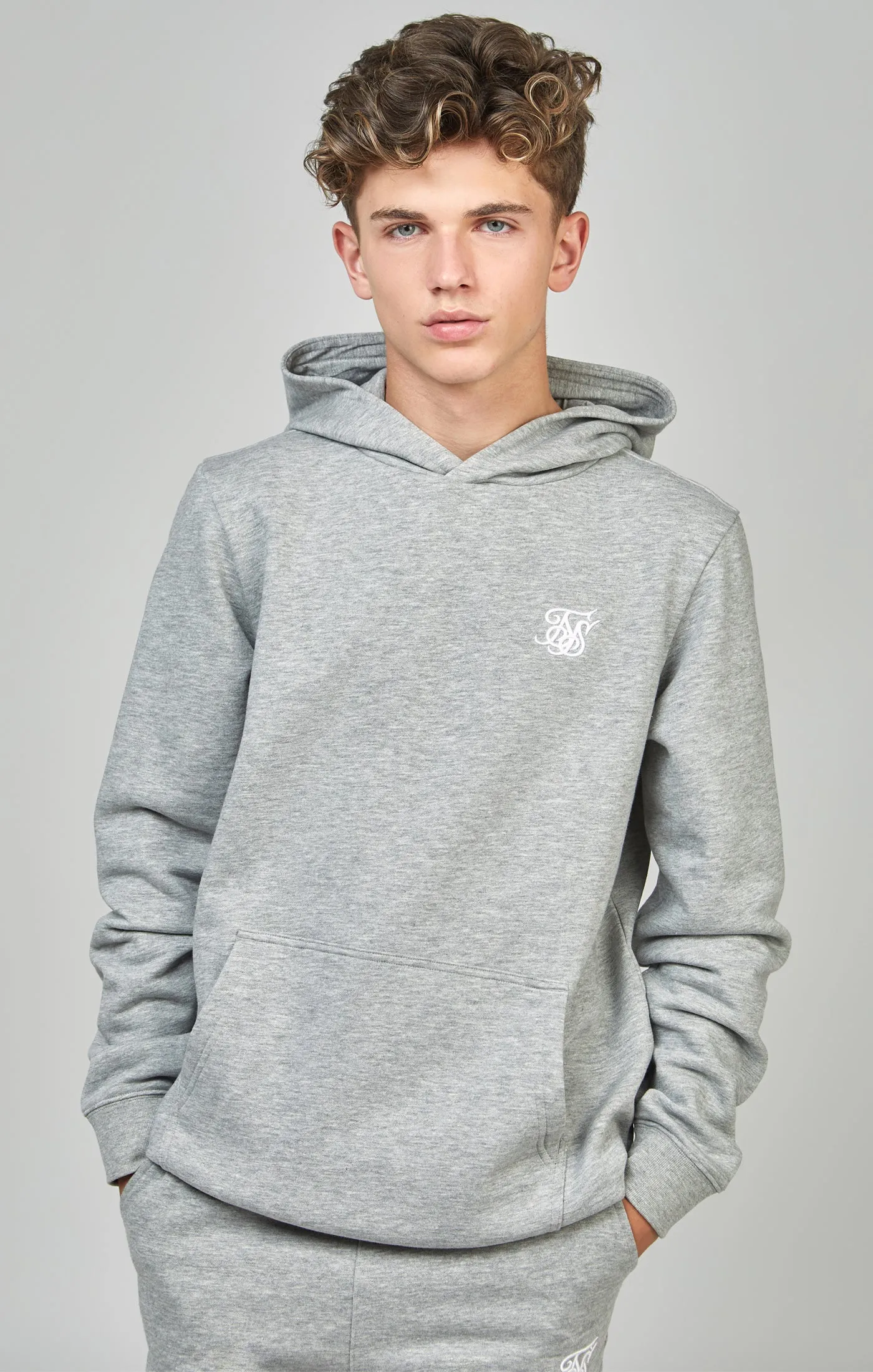 Boys Grey Essentials Hoodie sold by Siksilk