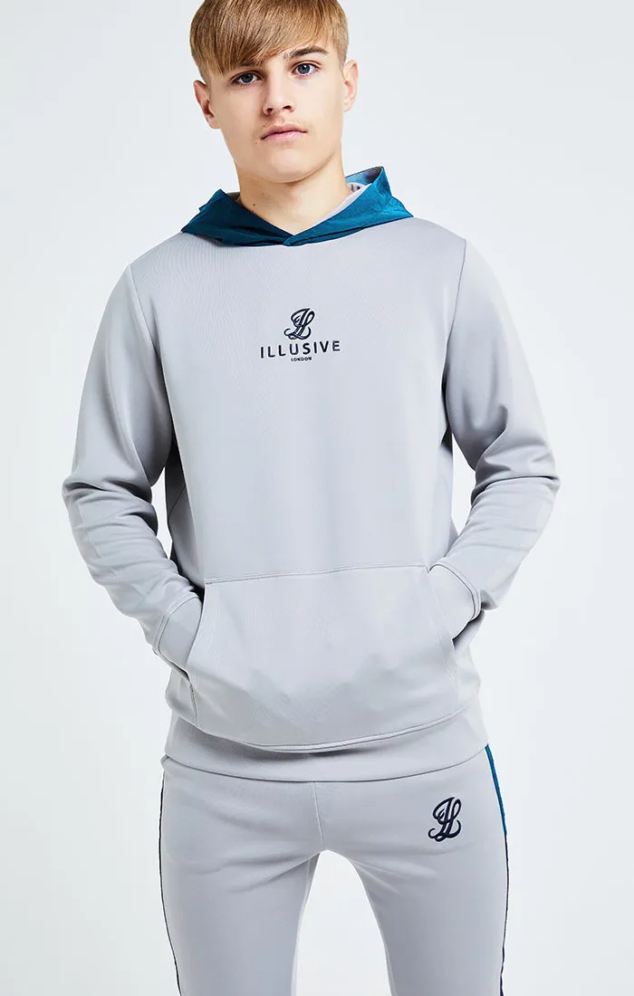 Illusive London Hybrid Overhead Hoodie - Grey & Blue sold by Siksilk product image thumbnail 2
