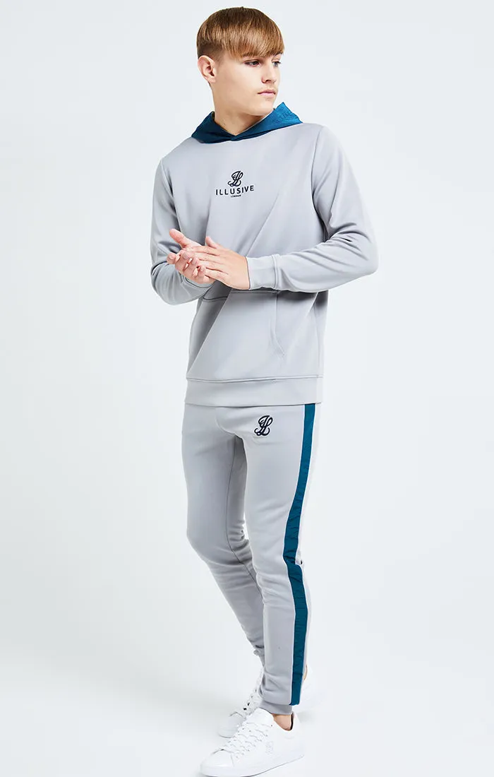 Illusive London Hybrid Overhead Hoodie - Grey & Blue sold by Siksilk product image thumbnail 3