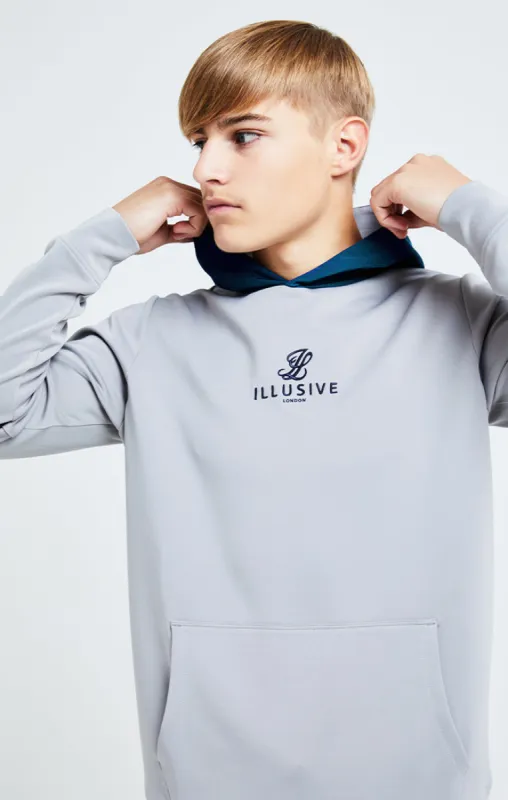 Illusive London Hybrid Overhead Hoodie - Grey & Blue sold by Siksilk