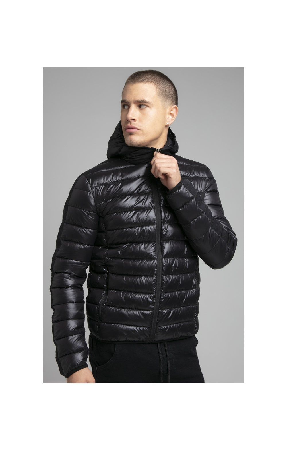 Black Lightweight Bubble Jacket sold by Siksilk