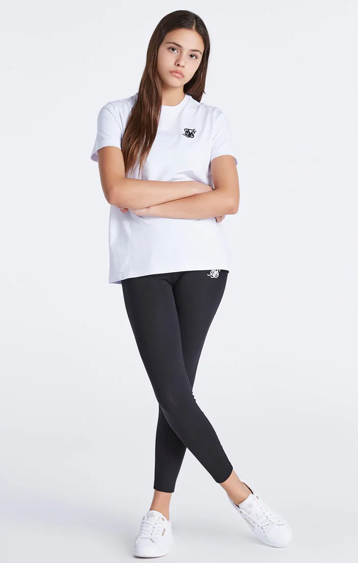 Girls White Essentials Boyfriend T-Shirt sold by Siksilk