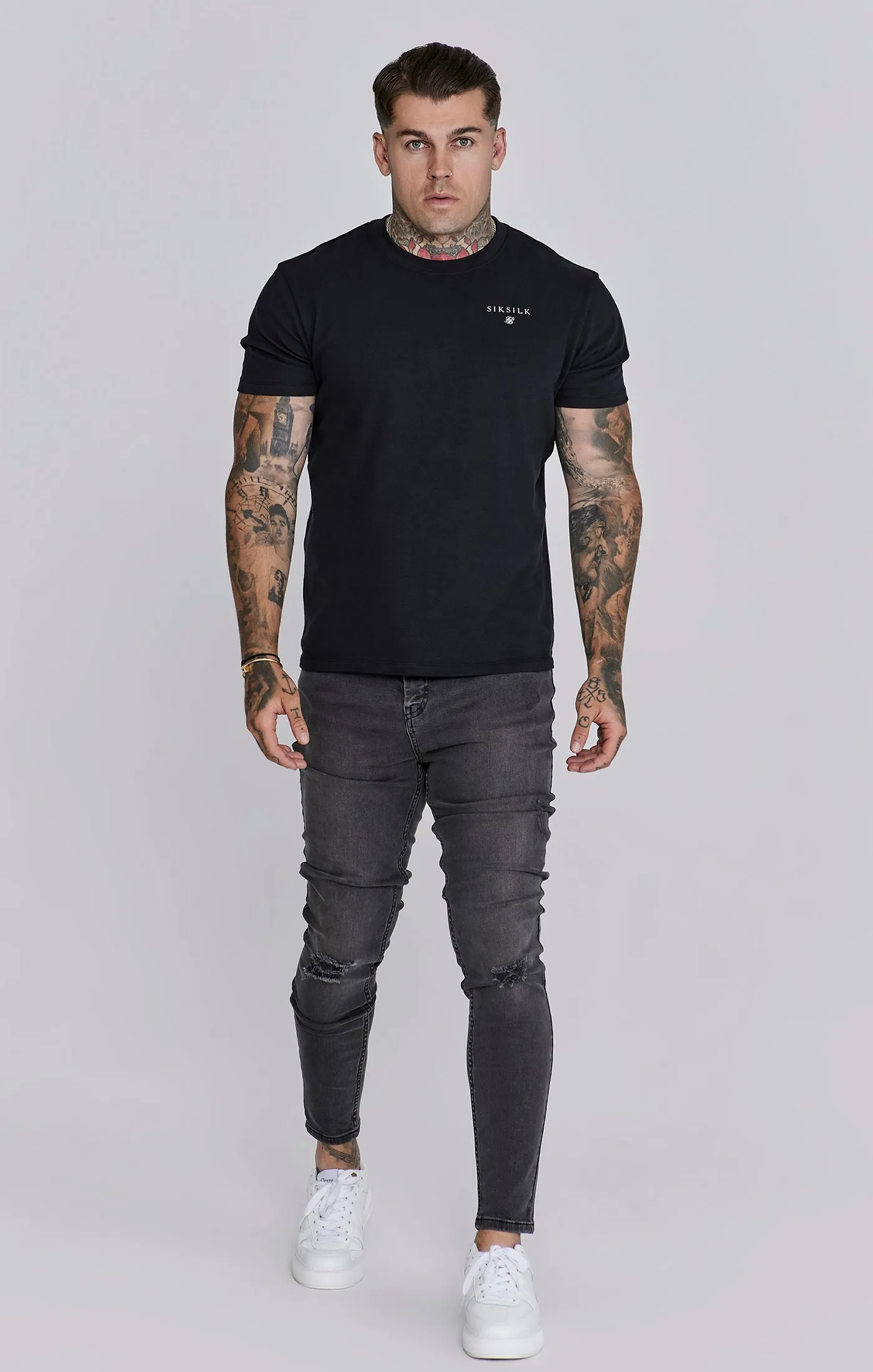 Grey Distressed Skinny Jeans sold by Siksilk product image thumbnail 2