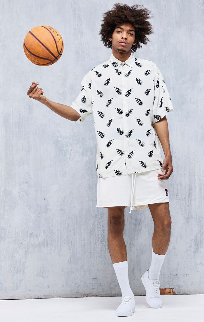 Space Jam x SikSilk Ecru Print Oversized Shirt sold by Siksilk