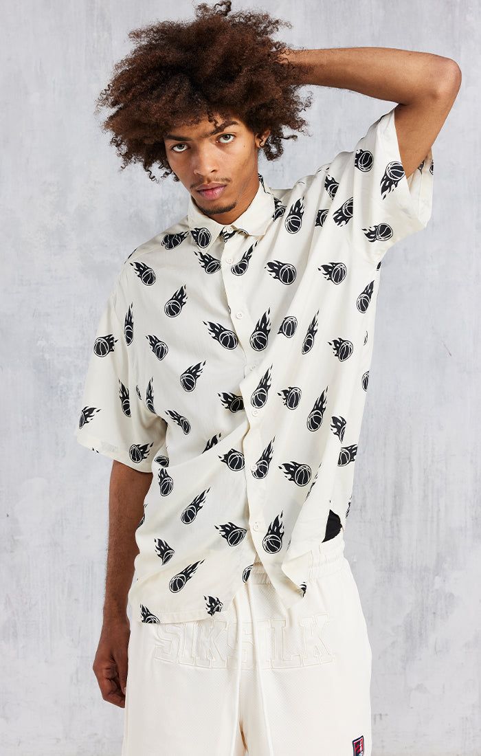 Space Jam x SikSilk Ecru Print Oversized Shirt sold by Siksilk product image thumbnail 2