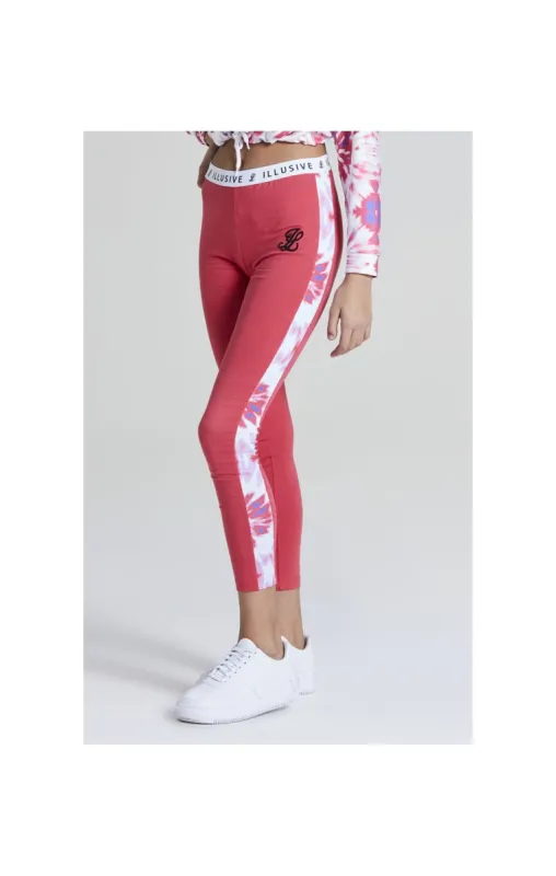 Illusive London Tie Dye Panelled Leggings - Pink sold by Siksilk