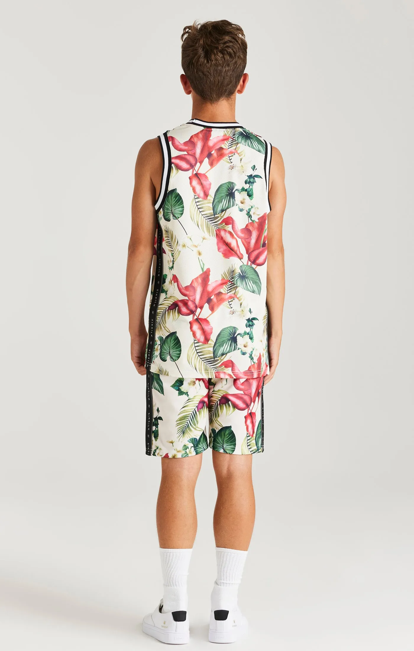 SikSilk Retro Tropics Tape Shorts - Ecru sold by Siksilk product image thumbnail 5