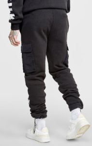 Black Contrast Pocket Cargo Pant sold by Siksilk