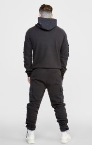 Black Contrast Pocket Cargo Pant sold by Siksilk