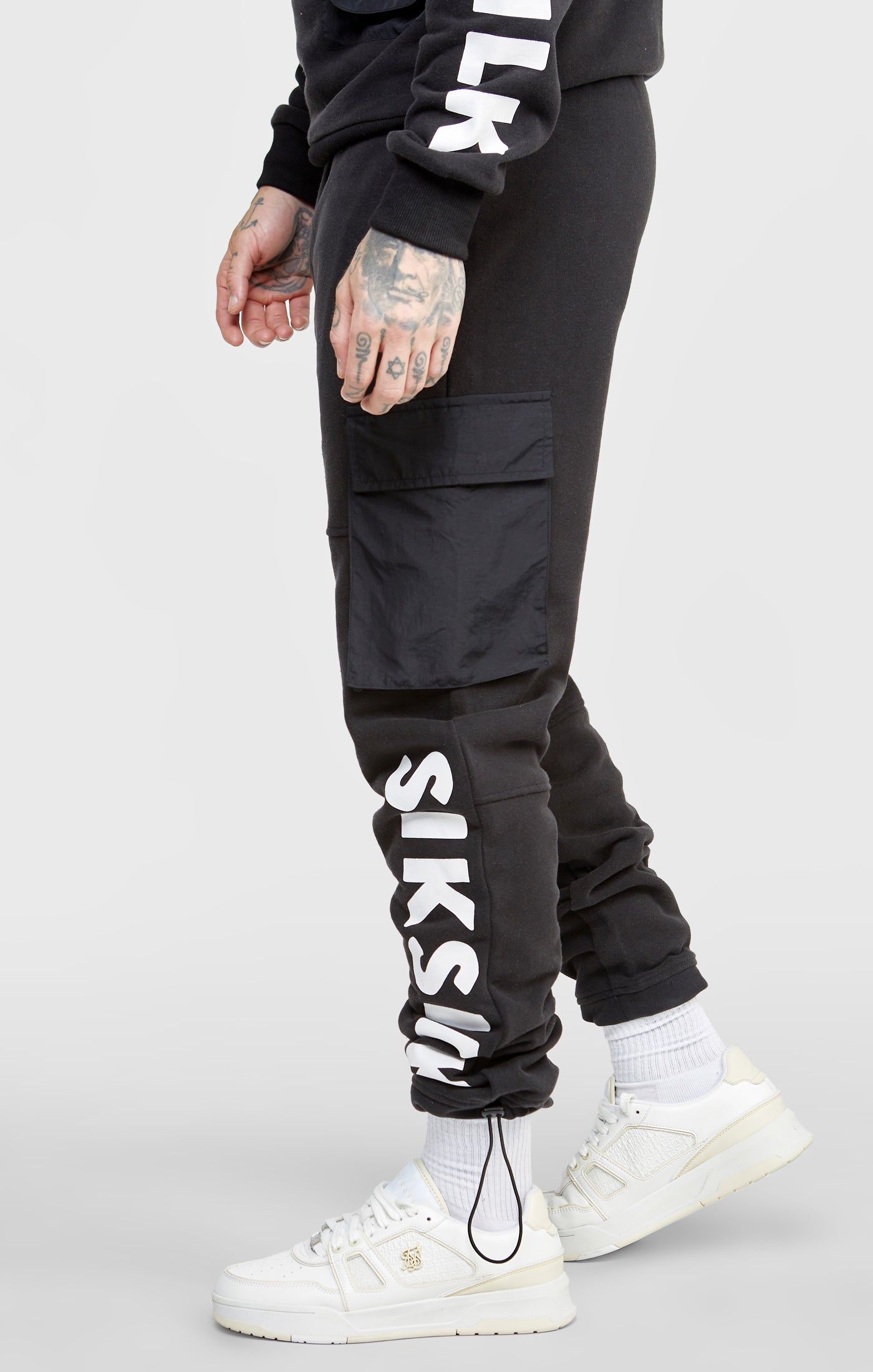 Black Contrast Pocket Cargo Pant sold by Siksilk product image thumbnail 2